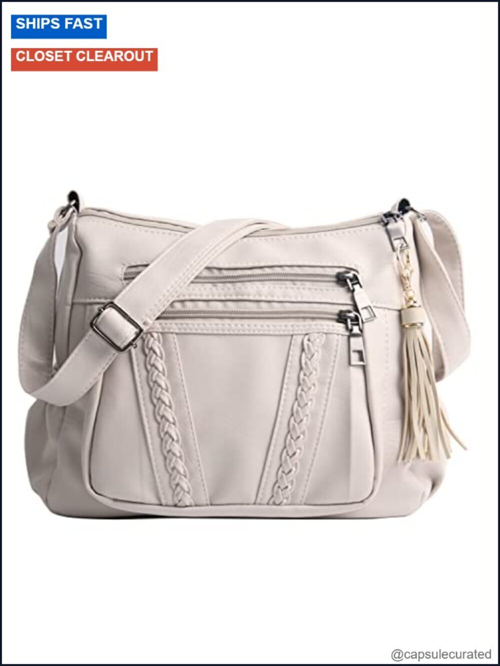 PU Leather Crossbody Bag Multi Pocket Shoulder Handbag Women's Purse